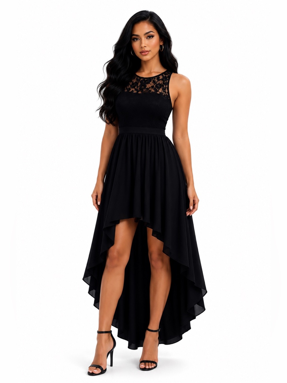 Women's Unbranded Black High Low Dress